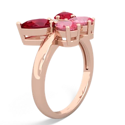 Lab Ruby Butterfly 14K Rose Gold ring R2215