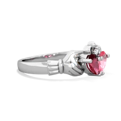 Lab Ruby 'Our Heart' Claddagh 14K White Gold ring R2388