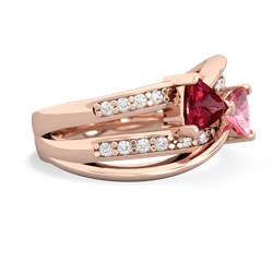 Lab Ruby Bowtie 14K Rose Gold ring R2360