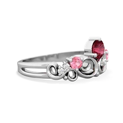 Lab Ruby Crown Keepsake 14K White Gold ring R5740