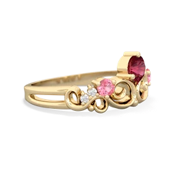 Lab Ruby Crown Keepsake 14K Yellow Gold ring R5740