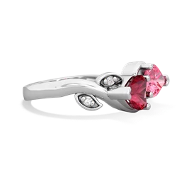 Lab Ruby Floral Elegance 14K White Gold ring R5790