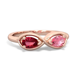 Lab Ruby Infinity 14K Rose Gold ring R5050