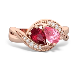 Lab Ruby Summer Winds 14K Rose Gold ring R5342