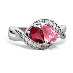 Lab Ruby Summer Winds 14K White Gold ring R5342