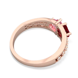 Lab Ruby Heart To Heart 14K Rose Gold ring R3342