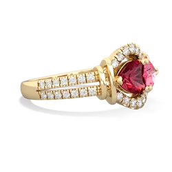 Lab Ruby Art-Deco Keepsake 14K Yellow Gold ring R5630