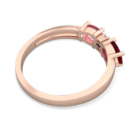 Lab Ruby Pear Bowtie 14K Rose Gold ring R0865