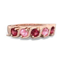 Lab Ruby Anniversary Band 14K Rose Gold ring R2089