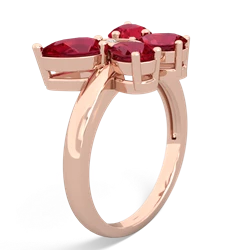 Lab Ruby Butterfly 14K Rose Gold ring R2215