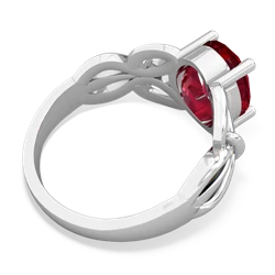 Lab Ruby Celtic Knot Cocktail 14K White Gold ring R2377