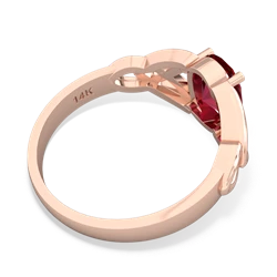 Lab Ruby Celtic Trinity Knot 14K Rose Gold ring R2389