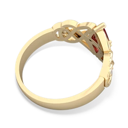 Lab Ruby Keepsake Celtic Knot 14K Yellow Gold ring R5300