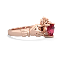 Lab Ruby Claddagh 14K Rose Gold ring R2370