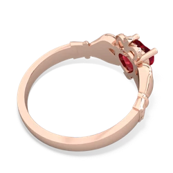 Lab Ruby Claddagh 14K Rose Gold ring R2370