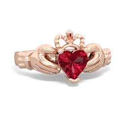 Lab Ruby Claddagh 14K Rose Gold ring R2370