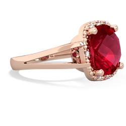 Lab Ruby Art Deco Cocktail 14K Rose Gold ring R2498