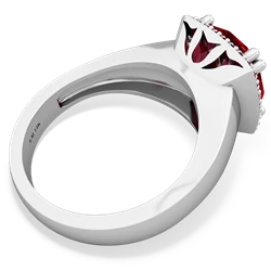 Lab Ruby Halo Cocktail 14K White Gold ring R2544