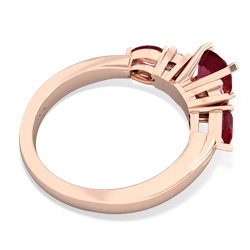 Lab Ruby 6Mm Round Eternal Embrace Engagement 14K Rose Gold ring R2005