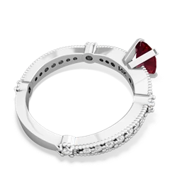 Lab Ruby Sparkling Tiara 7X5mm Oval 14K White Gold ring R26297VL
