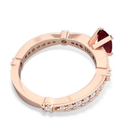 Lab Ruby Sparkling Tiara 7X5mm Oval 14K Rose Gold ring R26297VL