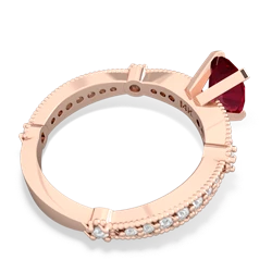 Lab Ruby Sparkling Tiara 8X6 Oval 14K Rose Gold ring R26298VL