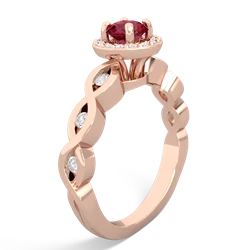 Lab Ruby Infinity Halo Engagement 14K Rose Gold ring R26315RH