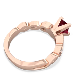 Lab Ruby Infinity 5Mm Square Engagement 14K Rose Gold ring R26315SQ