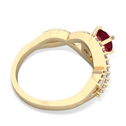 Lab Ruby Diamond Twist 14K Yellow Gold ring R26406RD
