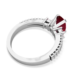 Lab Ruby Classic 8X6mm Oval Engagement 14K White Gold ring R26438VL
