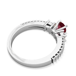 Lab Ruby Classic 5Mm Round Engagement 14K White Gold ring R26435RD