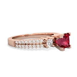 Lab Ruby Classic 5Mm Square Engagement 14K Rose Gold ring R26435SQ