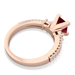 Lab Ruby Classic 6Mm Princess Engagement 14K Rose Gold ring R26436SQ