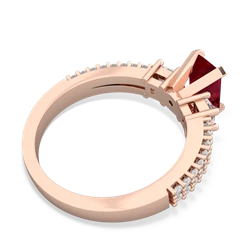 Lab Ruby Classic 7X5mm Emerald-Cut Engagement 14K Rose Gold ring R26437EM