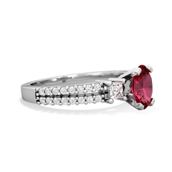 Lab Ruby Classic 7X5mm Oval Engagement 14K White Gold ring R26437VL