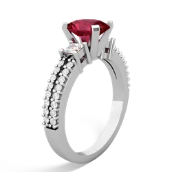 Lab Ruby Classic 8X6mm Oval Engagement 14K White Gold ring R26438VL