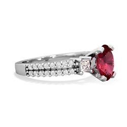 Lab Ruby Classic 8X6mm Oval Engagement 14K White Gold ring R26438VL