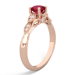 Lab Ruby Antique Elegance 14K Rose Gold ring R3100