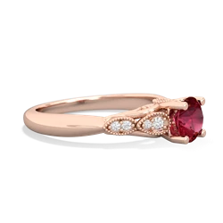 Lab Ruby Antique Elegance 14K Rose Gold ring R3100