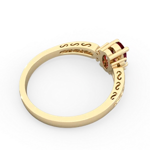 Lab Ruby Filligree Scroll Oval 14K Yellow Gold ring R0812
