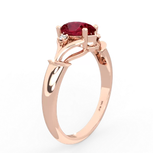 Lab Ruby Precious Pear 14K Rose Gold ring R0826
