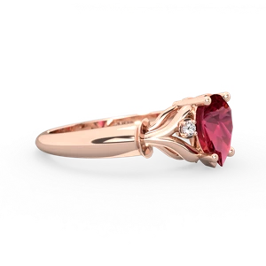 Lab Ruby Precious Pear 14K Rose Gold ring R0826