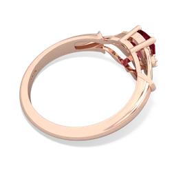 Lab Ruby Precious Pear 14K Rose Gold ring R0826