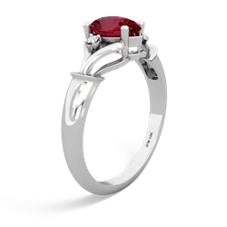 Lab Ruby Precious Pear 14K White Gold ring R0826