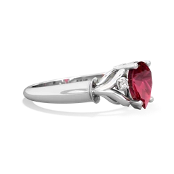 Lab Ruby Precious Pear 14K White Gold ring R0826