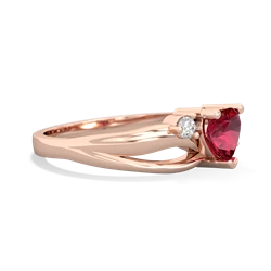 Lab Ruby Split Band Swirl 14K Rose Gold ring R2130