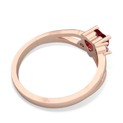 Lab Ruby Split Band Swirl 14K Rose Gold ring R2130