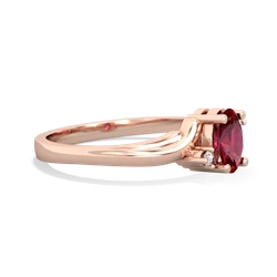 Lab Ruby Elegant Swirl 14K Rose Gold ring R2173