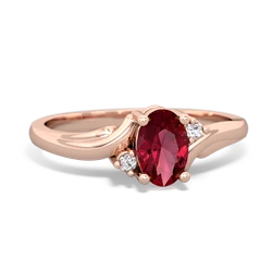 Lab Ruby Elegant Swirl 14K Rose Gold ring R2173