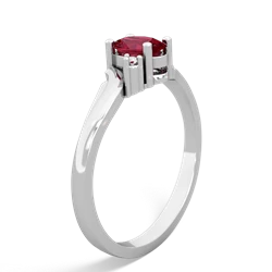 Lab Ruby Elegant Swirl 14K White Gold ring R2173